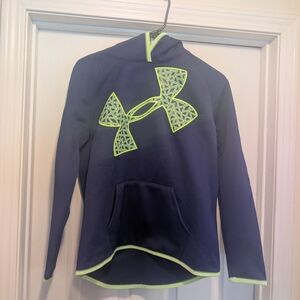 Under Armour Kids Blue and Neon Yellow Hoodie